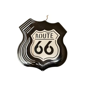 Route 66 Metall Wind Spinner schwarz & weiß Schild Windspinner - Bild 1 von 5