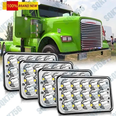 4X 4x6" LED Headlight Hi-Lo For Freightliner Classic 1985-2010 FLD120 1985-2012 - Image 1 of 4