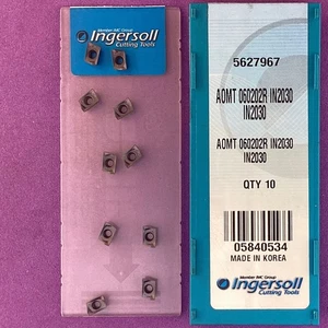 10pc INGERSOLL AOMT 060202R Carbide Milling Inserts; Grade IN2030🎯 Machinist - Picture 1 of 1