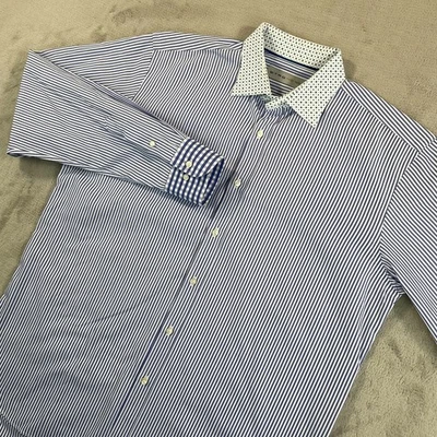 Camisa de vestir ETRO Italia para hombre 43 azul a rayas cuello y puños en contraste manga larga Foto 1 de 4