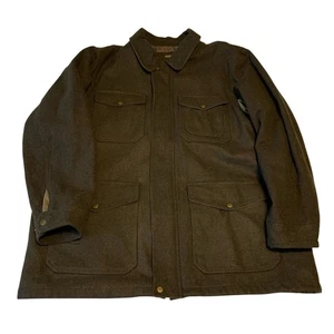 Abrigo Chaqueta Eddie Bauer Para Hombres Talla TXXXL Mezcla Lana Cremallera Completa Verde - Imagen 1 de 10