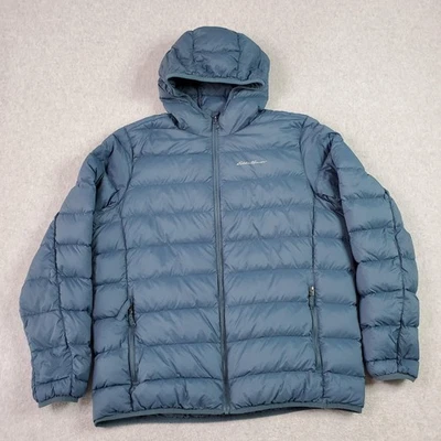 Chaqueta Eddie Bauer Para Hombre Grande Azul Con Capucha Puffer EB650 Embalable Ligera Foto 1 de 4