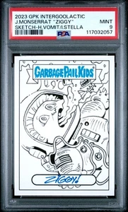 2023 GPK Intergoolactic J. Monserrat Ziggy sketch card PSA 9 - Picture 1 of 2