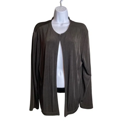 Chico's Travelers Womens Black Liquid Knit Open Front Cardigan Sz 3 XL Stretchy - Image 1 of 4