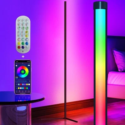 Corner Floor Lamp Smart RGB LED Corner Lamp with App and Remote Control, 16 M... - Image 1 of 4