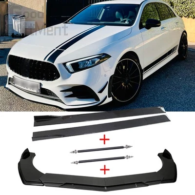 For Mercedes Benz CLA250 CLA200 CLA45 Front Bumper Lip Side Skirt + Strut Rods - Image 1 of 4