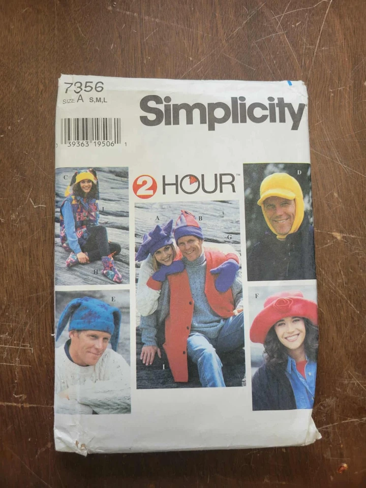 7356 Simplicity 2 Hour Hat Patterns Size Small to Large - Image 1 of 1