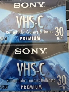 Cintas en blanco Sony VHS-C Premium 30 minutos - Paquete de 2 selladas color brillante VHSC - Imagen 1 de 2