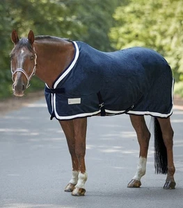 Coperta in pile Esperia Two Waldhausen Horse Fashion blu scuro/crema nuova - Foto 1 di 1