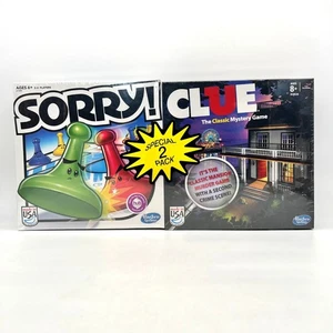 Sorry & Clue Special 2 Pack Brettspiel Set von Hasbro Gaming Classic USA Made Neu - Bild 1 von 13
