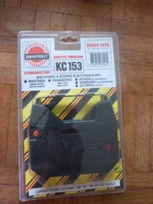 Pack 2 rubans machine à écrire électroniques cassette impression KC153 Disprint - Photo 1/4