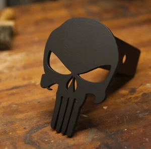 Punisher Trailer Hitch Cover - Steel and Powder Coated - Fits 2" Receivers - Picture 1 of 2