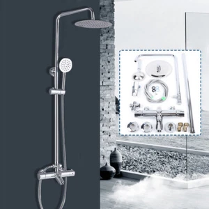 Duschsystem Duschset Duscharmatur mit Thermostat Mischer Regendusche Handbrause - Imagen 1 de 13