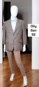 Olly Gan Taille 52 🧡 Superbe veste de costume homme doublée beige en lin - Imagen 1 de 5