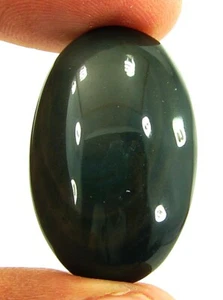 Pietra Preziosa Sciolta Ossidiana Nera Naturale 31,40 Ct Cabochon Filo Avvolgente Pietra - 23593 - Foto 1 di 2