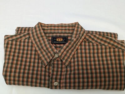 Camisa Route 66 Adulto Grande Marrón Naranja Abotonada Informal Campamento Hombre. F578 Foto 1 de 4