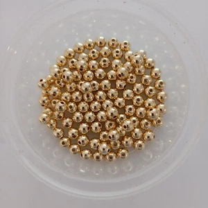 48pcs 6mm Lt Gold Metallic Spacer Beads CCB Round AUS Free Postage ABK - Picture 1 of 4