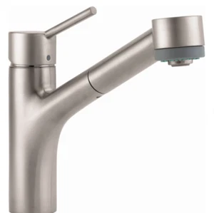 Hansgrohe Talis S Steel Optik 1.75 GPM Pull-Out Kitchen Faucet - 06462860 - Picture 1 of 10