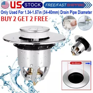 Bathroom Sink Plug Stopper Wash Basin Core Bounce Pop Up Drain Filter US New - Picture 1 of 15