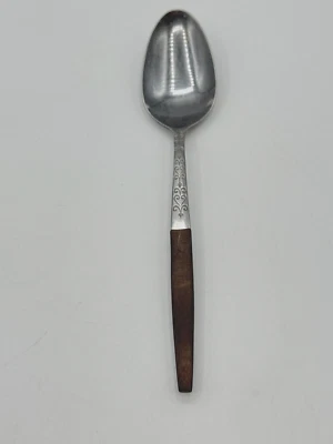 Cuchara sopera de acero inoxidable MCM Interpur INR2 cubiertos corazón desplazamiento madera Syn Foto 1 de 4