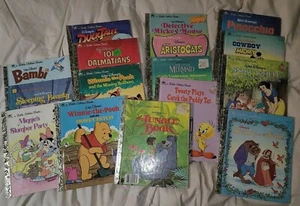 16 Disney Little Golden Books Bambi Mermaid Mickey Minnie Tweety Winnie Princess - Imagen 1 de 5
