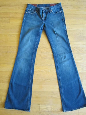 Y2K Blue 2 Junior's Distressed Dark Wash Boot Cut Jeans Size 26 - Image 1 of 4