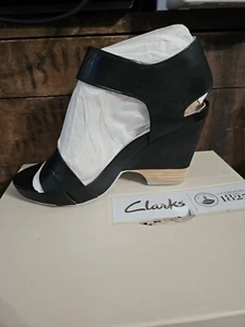Clarks Rosalie Pose Women Shoes Black 8.5  Slingback Block Heel Sandals - Picture 1 of 11