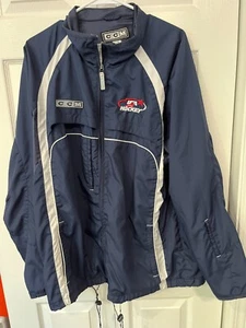 VINTAGE CCM USA Hockey Blue Team Jacket L Pro Stock Team Rilasciata in perfette condizioni - Foto 1 di 3