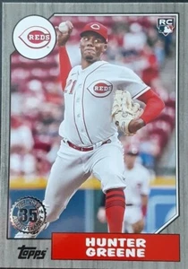 2022 Topps Update 1987 35th Anniversary Black 87TBU-2 Hunter Greene /299 Reds RC - Picture 1 of 1