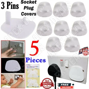 5x Baby/Kids Safety Plug Socket Covers Set Child Proof Guard Electric Protectors - Picture 1 of 12