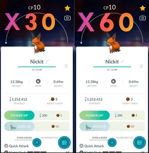 Nickit X 30, X 60 | Neue Pokemon | Tr-de Go ✨ - Bild 1 von 4