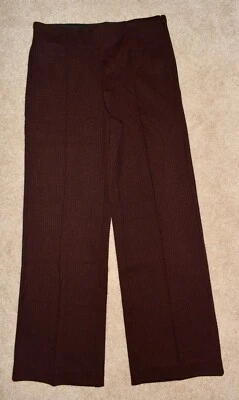 New Womens Ann Taylor Dress Pants 6P Burgundy Black High Rise Side Zip Stretch - Image 1 of 3