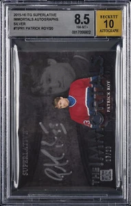 Hoja Superlative Immortals 2015 plateado automático #TI-PR1 Patrick Roy BGS 8,5 - Imagen 1 de 2