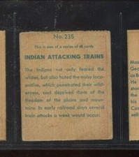 R128-2 Series of 48 Western Cards #235 Indian Attacking Trains