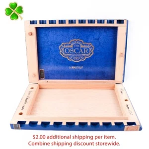 Caja de cigarros de madera vacía Oscar Connecticut 6 x 52 11,5" x 7,5" x 1,25" - Imagen 1 de 12
