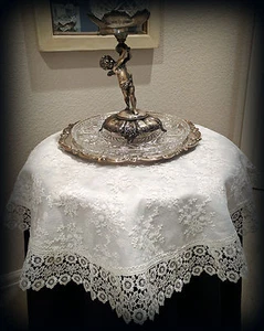 33" Deckchen Tischdecke Tischdecke Elfenbein Prinzessin Spitze Europäisch Creme - Bild 1 von 4