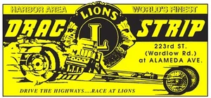 1965 Lions Drag Strip Drag Racing Small Space Poster Art Print - Picture 1 of 2