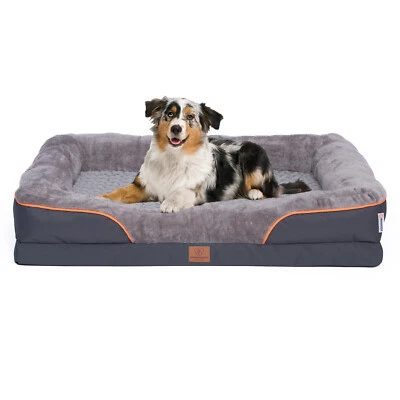 WARENHAMMER Orthopädisches Premium Hundebett mit Egg Foam, Abnehmbar, Waschbar, Wasserdicht