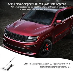 SMA-F Female Magnet Gain CB Radio Car UHF VHF Ham Antenna for UV-5R - Zdjęcie 1 z 6