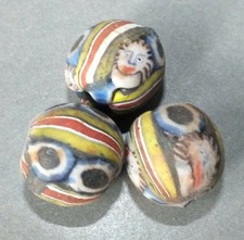 Three Handmade Glass Beads Thailand