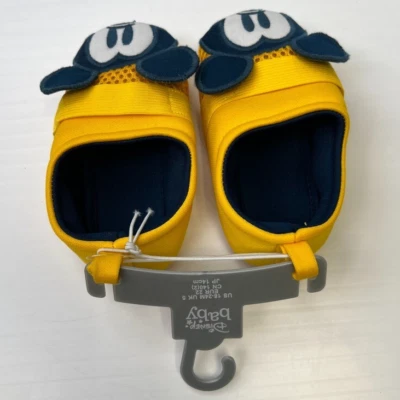 Mickey Mouse Shoe Baby 18 - 24 Month Slip On Strap Yellow Flat Disney Core Ne - Image 1 of 4