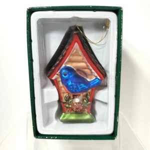Mercury Blown Glass Birdhouse Christmas Ornament Midwest of Cannon Falls Vintage - Picture 1 of 6