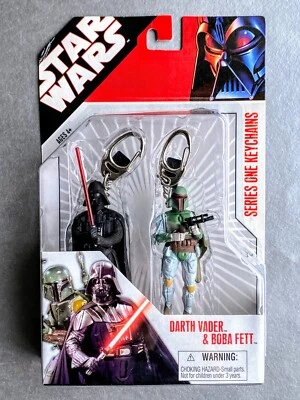 2007 Basic Fun Star Wars Series One Keychains Darth Vader and Boba Fett figures! - Image 1 of 4