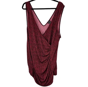 Torrid Tank 5X Sleeveless Tunic V Neck Cheetah Animal Print Shell Twist Baddie - Picture 1 of 8