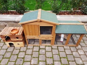 hasenstall kaninchenstall gebraucht 4Monate Alt wie Neu 2 Häuschen Trink/Essnapf - Bild 1 von 2
