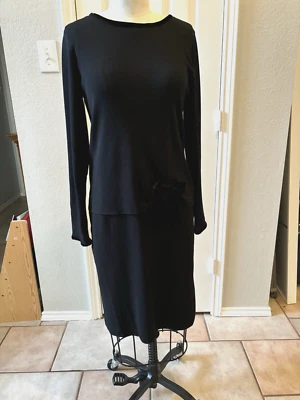 Vestido Spenser Jeremy Clásico Vintage Negro Superpuesto con Borde de Terciopelo y Lazo Para Mujer Lg Foto 1 de 4