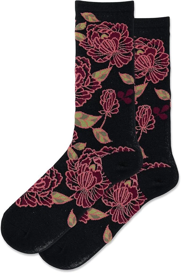 Hot Sox Mujer Tapiz Floral Crew Calcetines 1 Par, Negro, Para Mujer 4-10 Foto 1 de 1