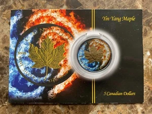 2015 Canada 1 oz silver Maple Leaf Yin Yang 1 oz Black Ruthenium 500 mintage - Picture 1 of 3