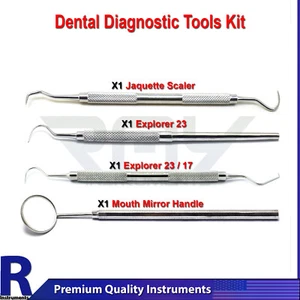 Dental Dentist Examination Set Jaquette Diagnostic Scalers Probe Pick Explorer - Imagen 1 de 5