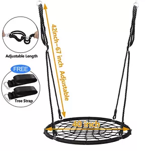 100% Safe Nylon Rope Large 40" Spider Web Tree Net Swing Max 600 LBs EZ Setup - Picture 1 of 21